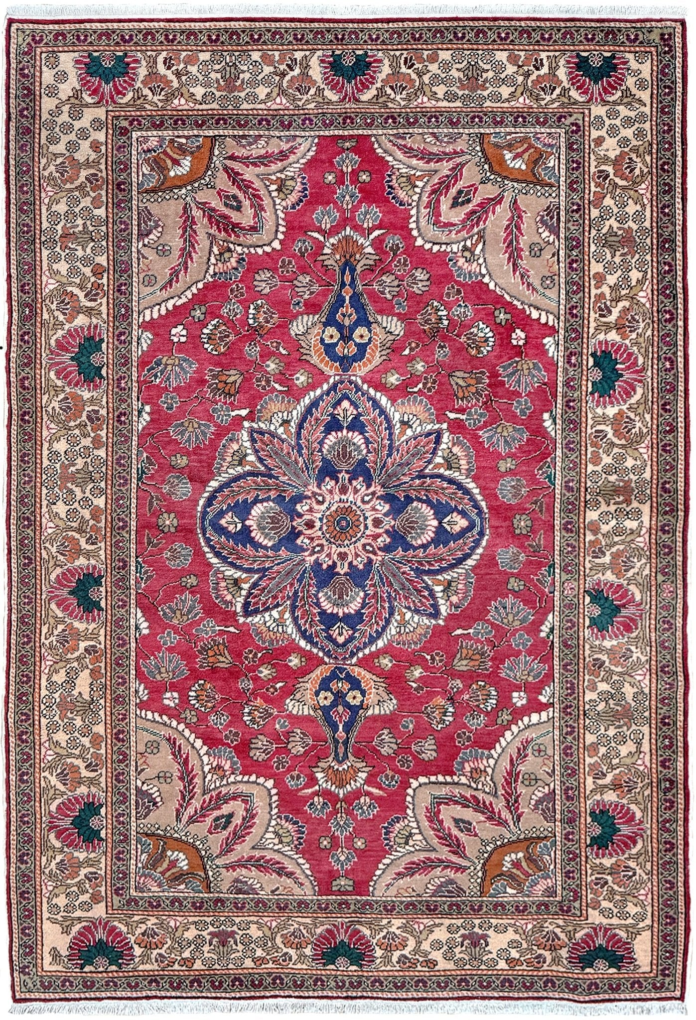 Crimson Red 5x7 Kayseri handmade Turkish wool rug from the best rug shop in the San Francisco Bay Area, Burlingame CA, free shipping available. Perfect for living rooms, bedrooms, dining rooms, studies, or formal sitting areas