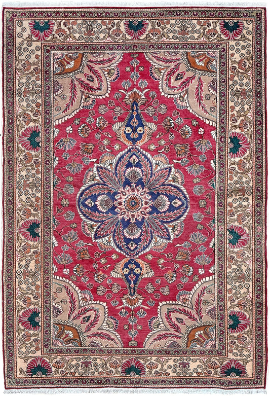 Crimson Red 5x7 Kayseri handmade Turkish wool rug from the best rug shop in the San Francisco Bay Area, Burlingame CA, free shipping available. Perfect for living rooms, bedrooms, dining rooms, studies, or formal sitting areas