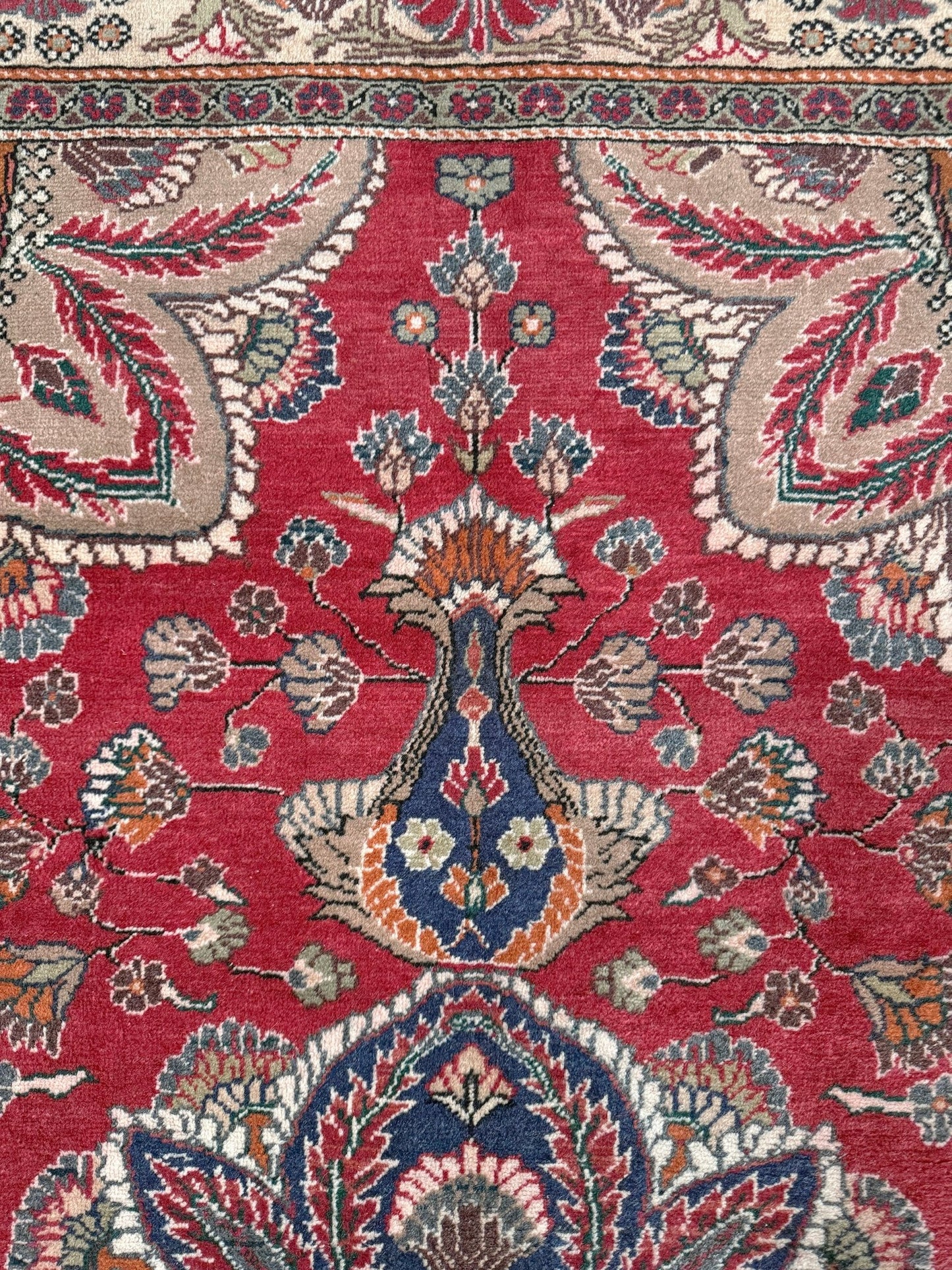 Crimson Kayseri • Handmade Floral Vintage Turkish Rug (4'11"x7'4")