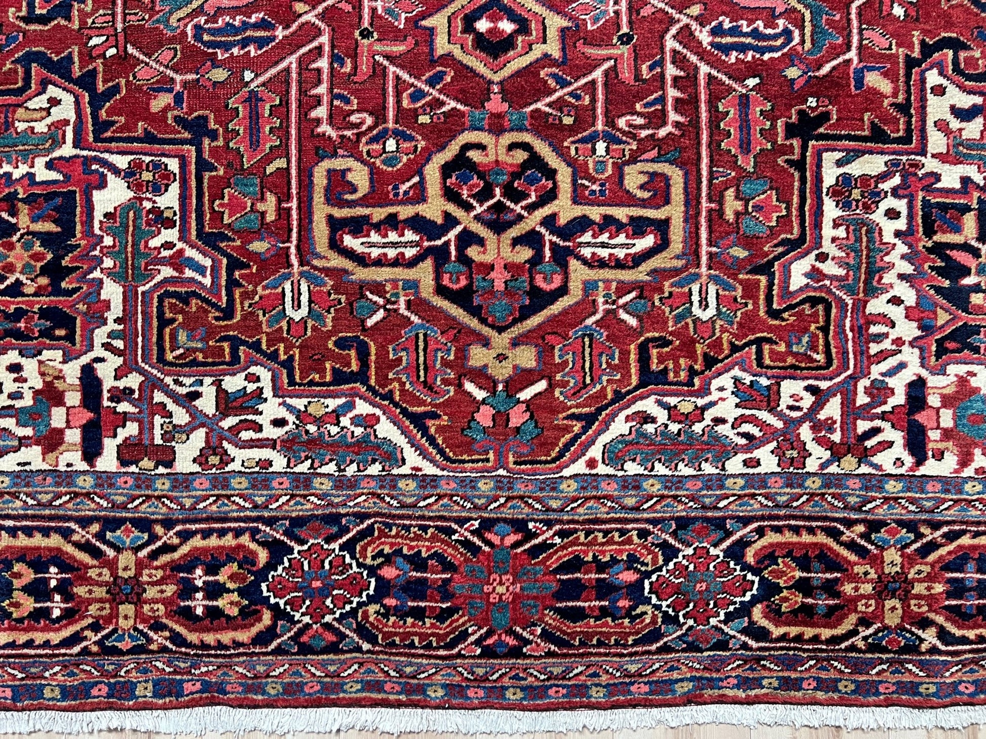 serapi heriz persian handmade area rug. 10x14 vintage rug for living room. Luxury living room rug shop palo alto menlo park. Oriental rug shop san francisco bay area.