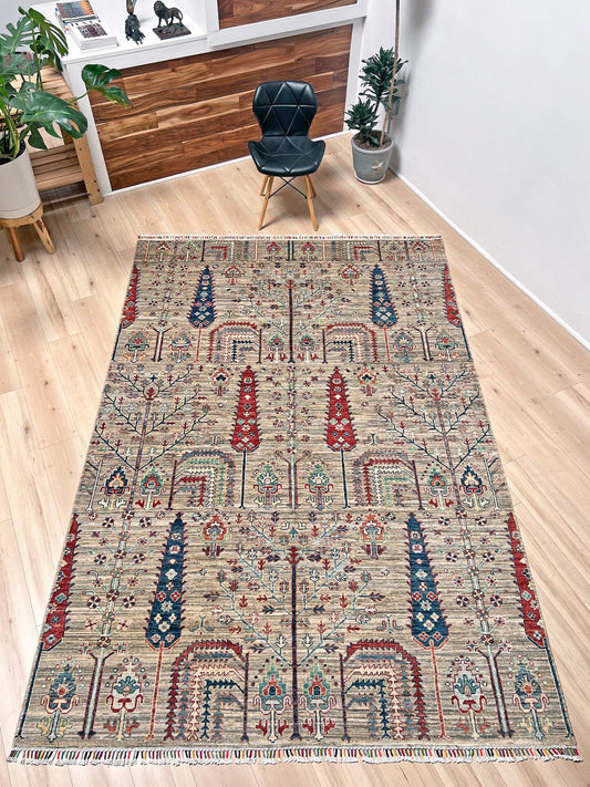 Tree of life contemporary rug. Luxury handmade rug shop palo alto. Oriental rug shop san francisco bay area.