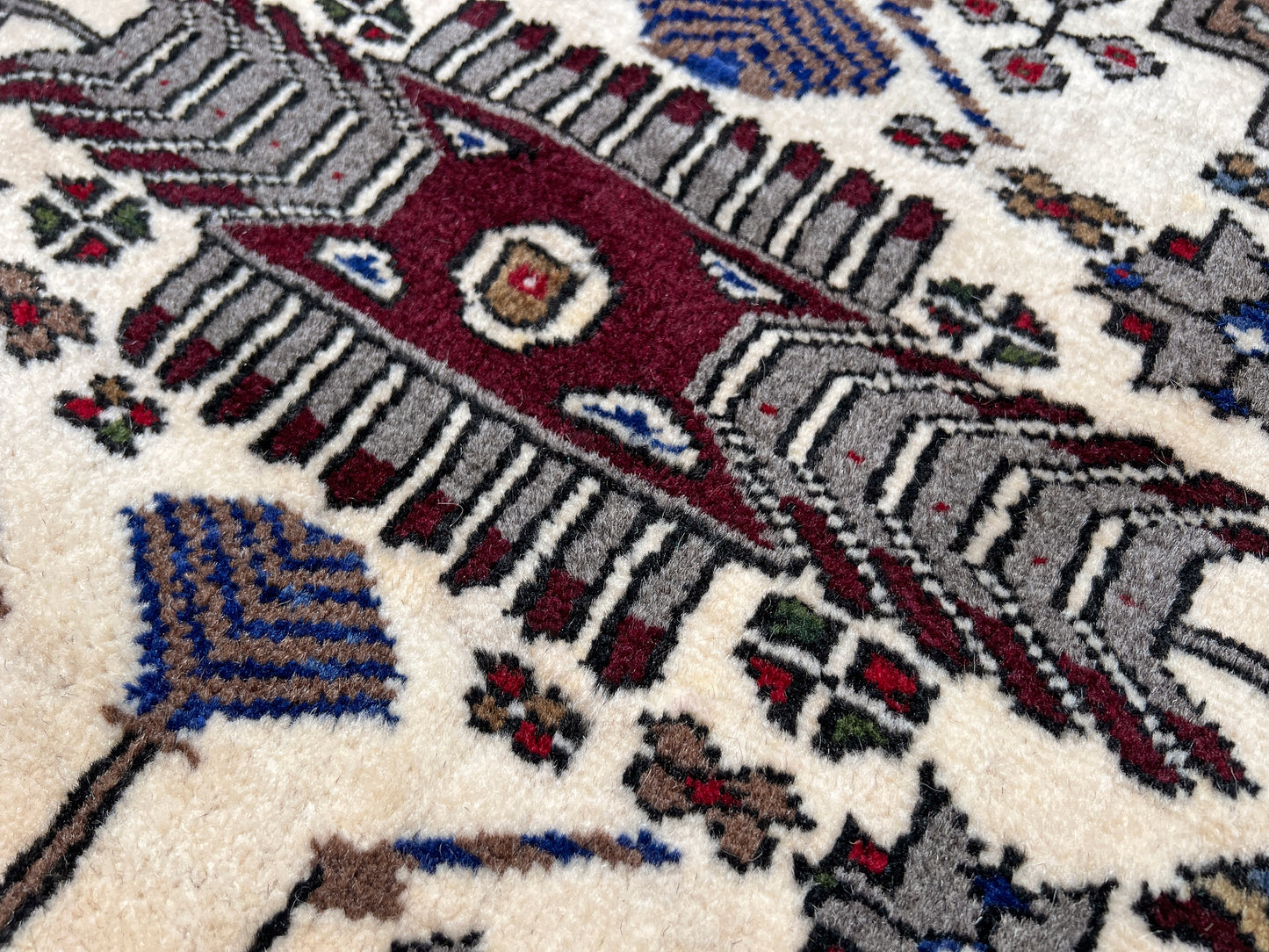 Neutral Konya Turkish handmade rug with chestnut brown and gray field, tribal medallion design, and geometric borders, 6x9 area rug