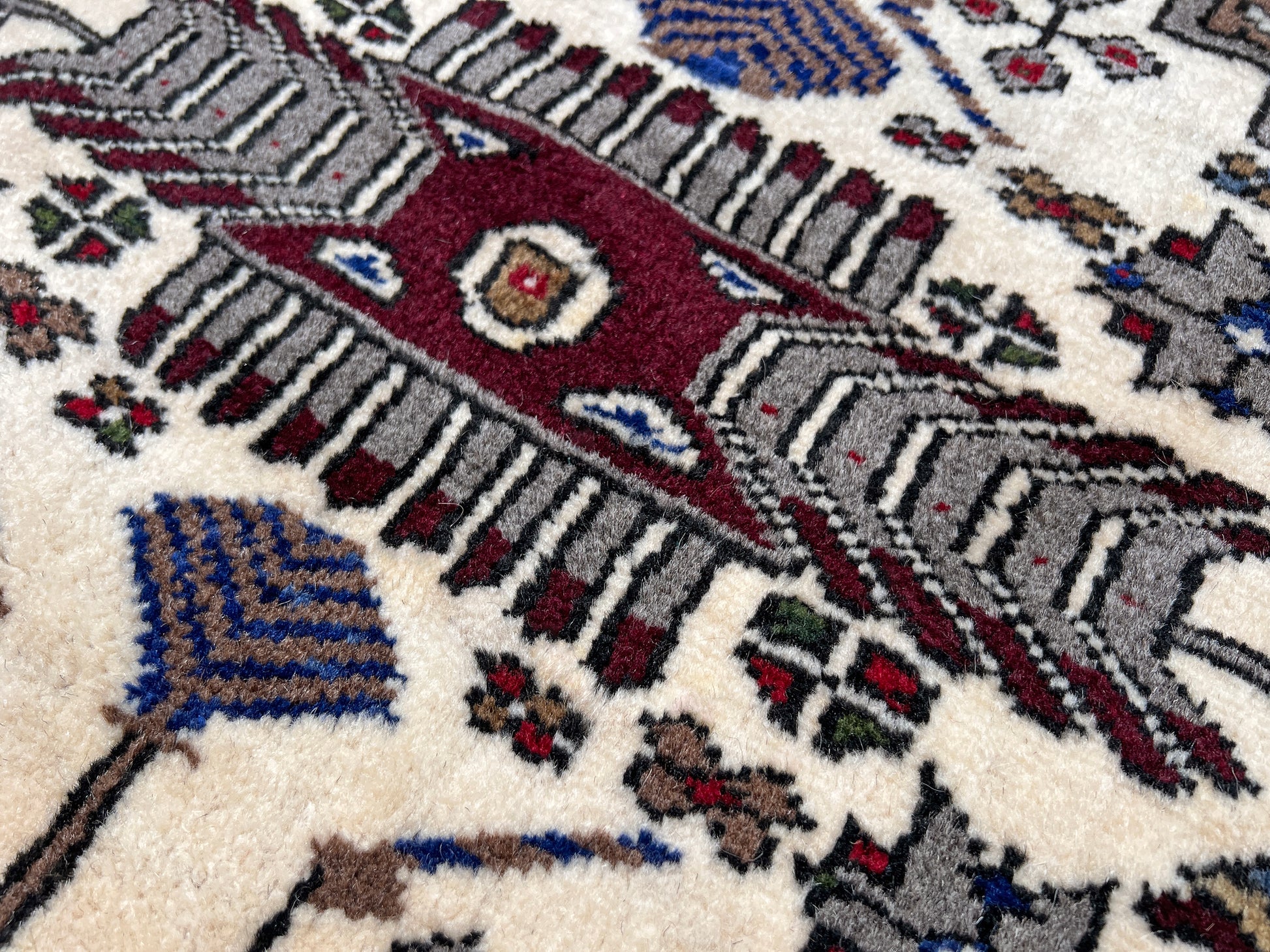 Neutral Konya Turkish handmade rug with chestnut brown and gray field, tribal medallion design, and geometric borders, 6x9 area rug