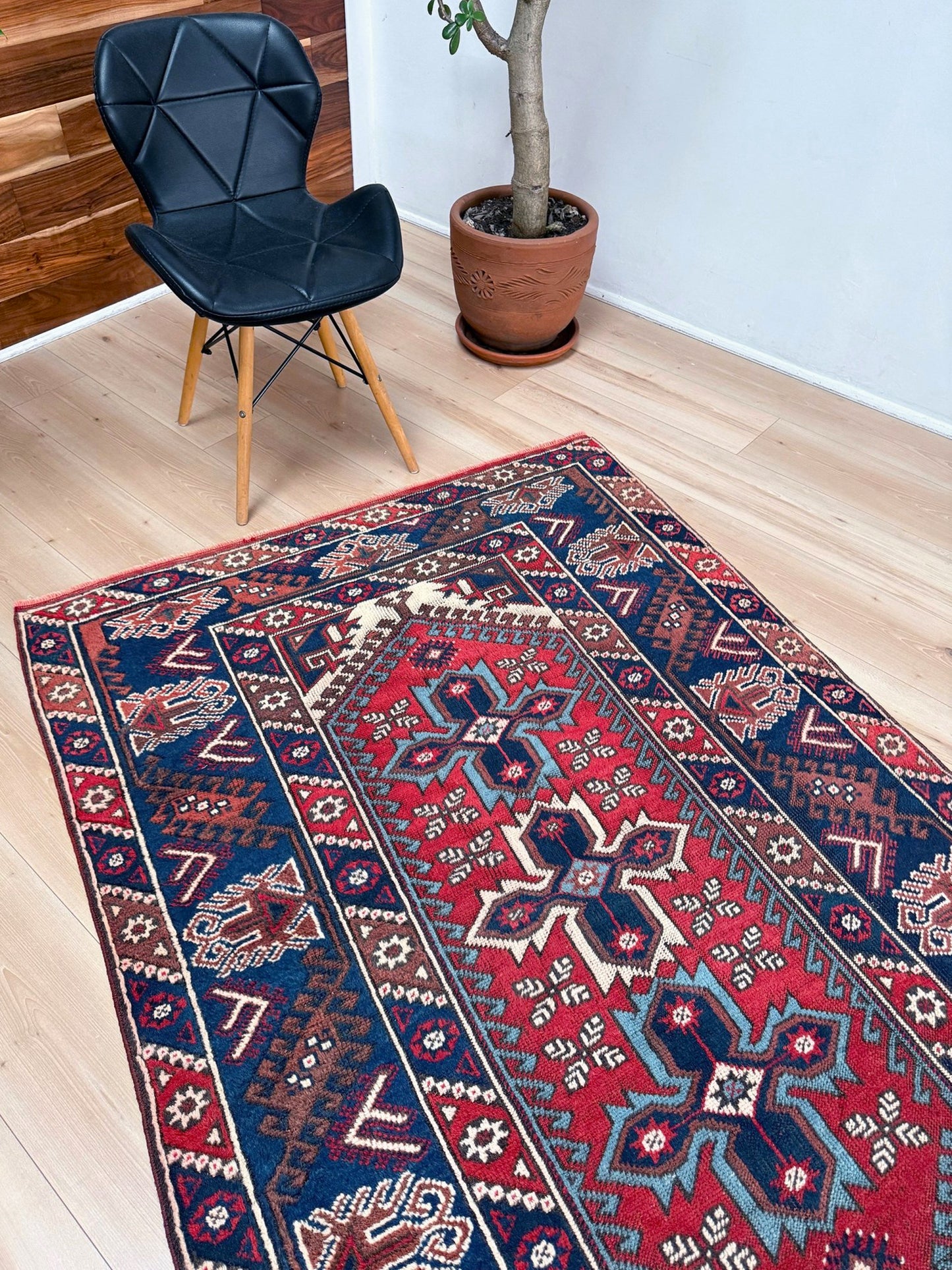 5x7 Dosemealti vintage Turkish tribal rug with geometric medallions. Handmade and available from the best luxury rug shop in the San Francisco Bay Area. Free shipping