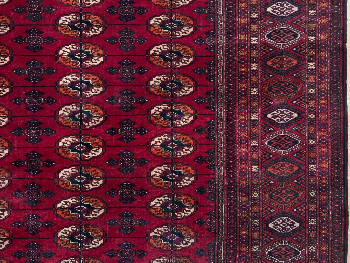 bukhara vintage turkmen rug 8x10. Luxury handmade rug shop palo alto. Oriental rug shop san francisco bay area.