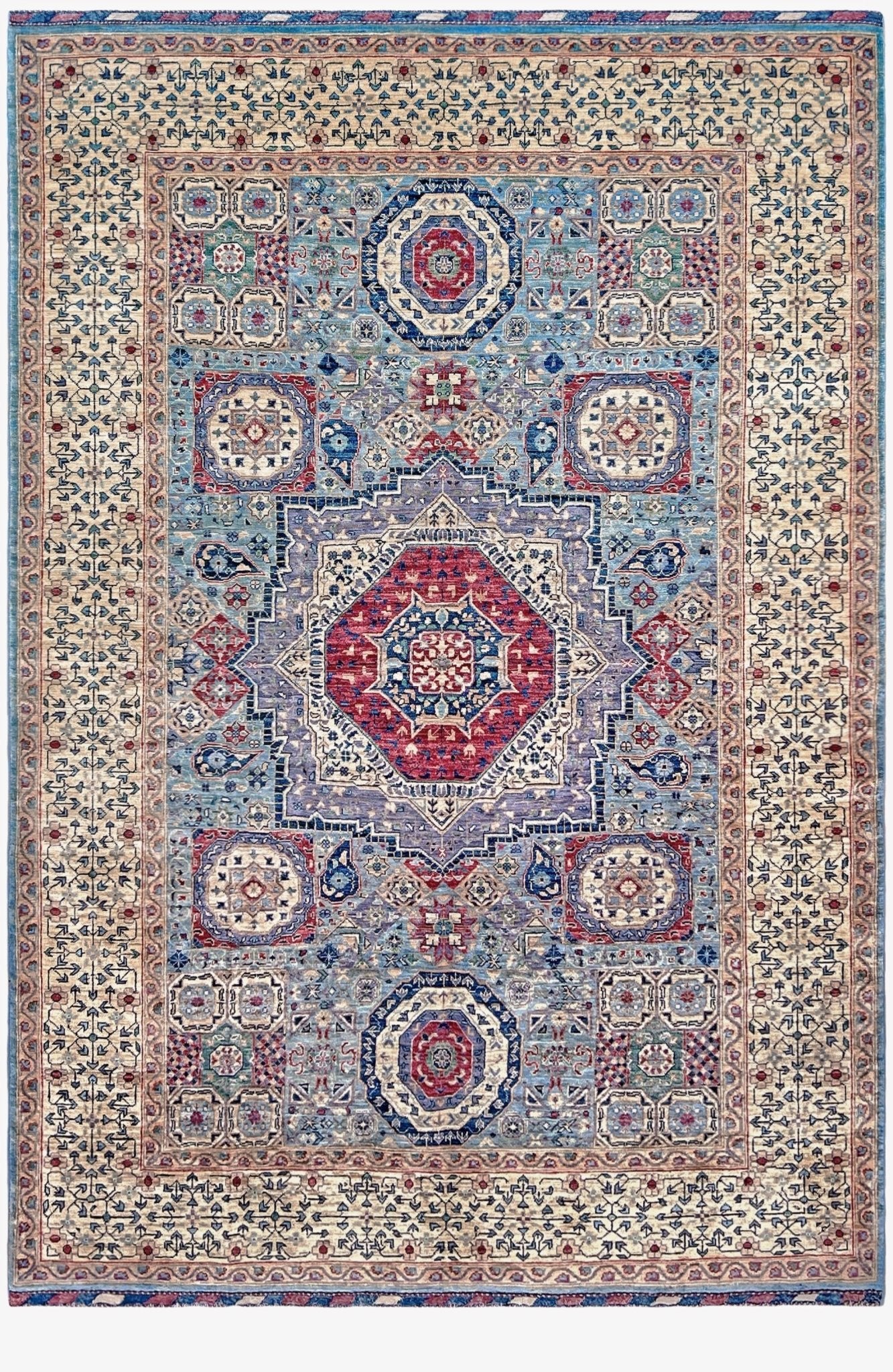 7x9 mamluk handmade area rug. Luxury rug for living room. Exquisite rug shop palo alto. Oriental rug shop san francisco bay area.