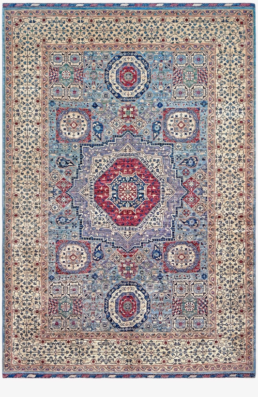 7x9 mamluk handmade area rug. Luxury rug for living room. Exquisite rug shop palo alto. Oriental rug shop san francisco bay area.