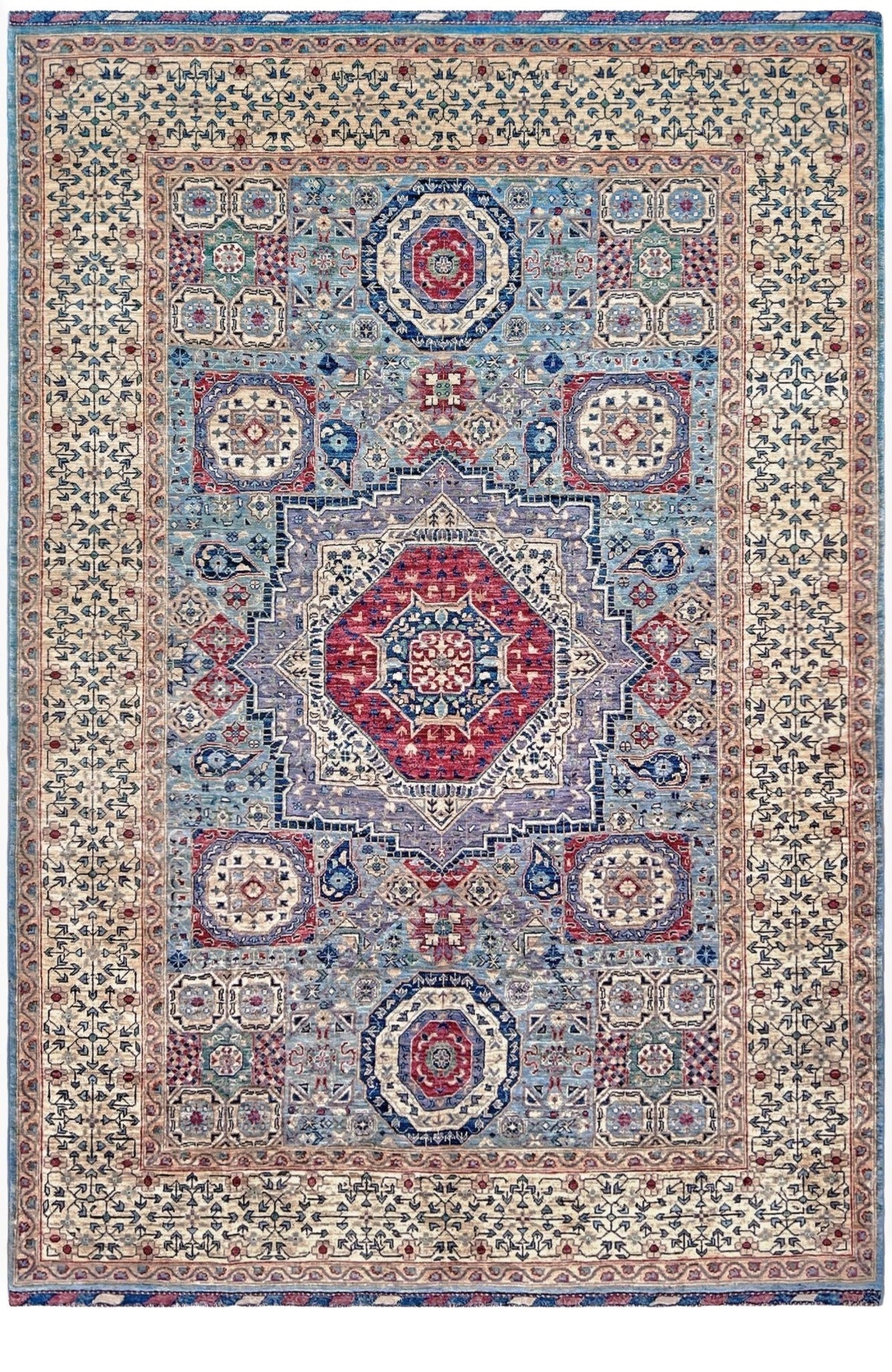 7x9 mamluk handmade area rug. Luxury rug for living room. Exquisite rug shop palo alto. Oriental rug shop san francisco bay area.