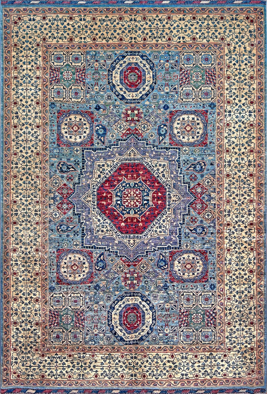 7x9 mamluk handmade area rug. Luxury rug for living room. Exquisite rug shop palo alto. Oriental rug shop san francisco bay area.