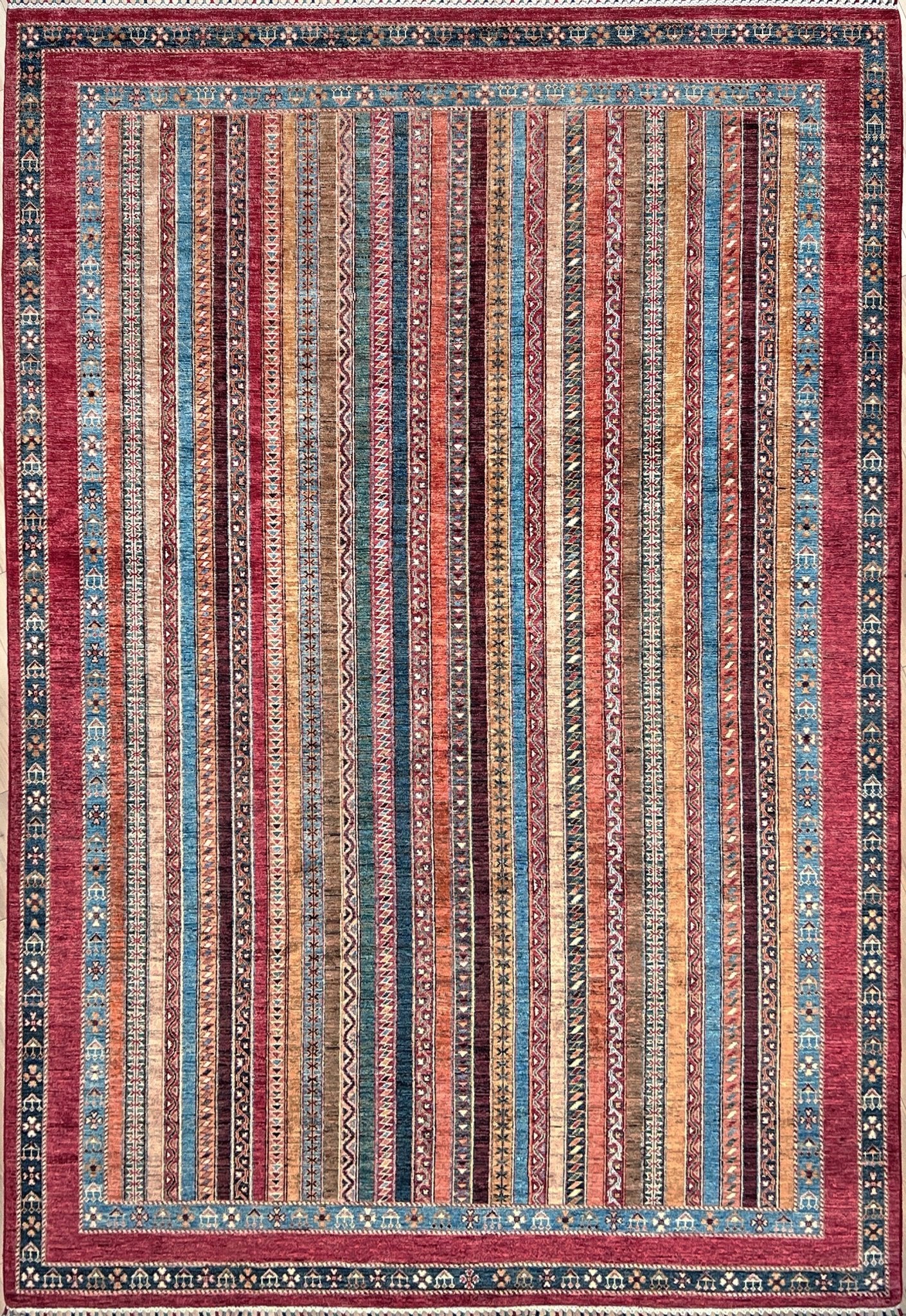 Shaal striped handmade rug with silky sheen. Luxury rug shop sf bay area. Oriental rug shop palo alto berkeley.