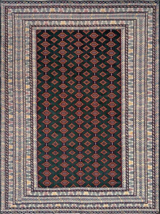 7x9 green geometric bukhara turkmen rug shop san francisco bay area. Handmade wool rug for living room bedroom nursery palo alto berkeley