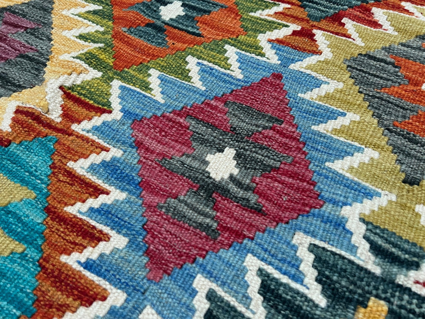 handmade wool kilim rug shop san francisco bay area. Vibrant flatweave rug for kitchen nursery bedroom living room