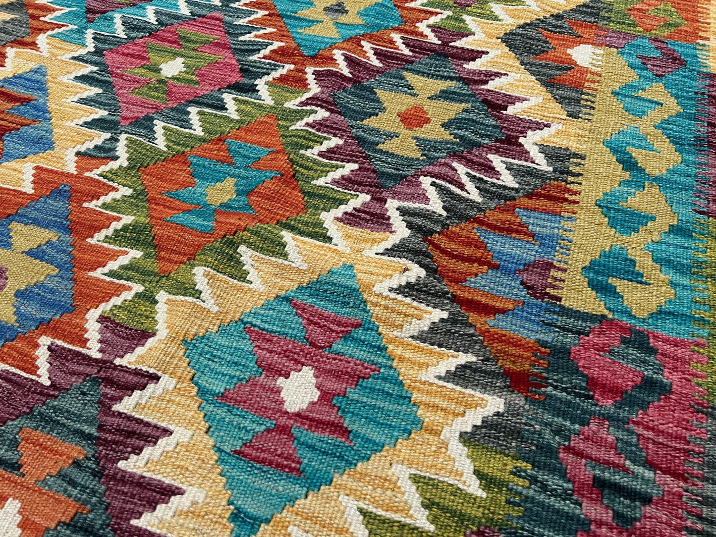 handmade wool kilim rug shop san francisco bay area. Vibrant flatweave rug for kitchen nursery bedroom living room