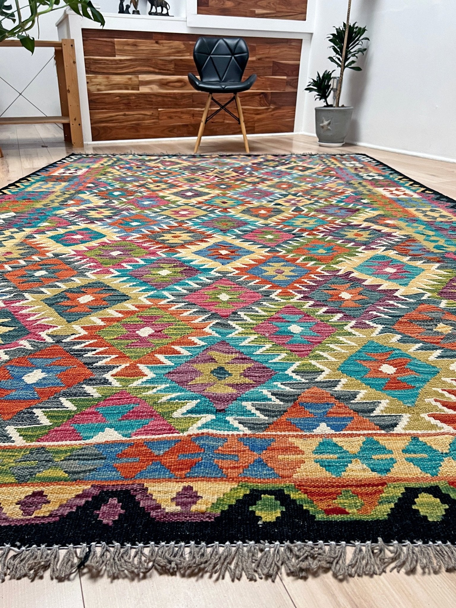 handmade wool kilim rug shop san francisco bay area. Vibrant flatweave rug for kitchen nursery bedroom living room