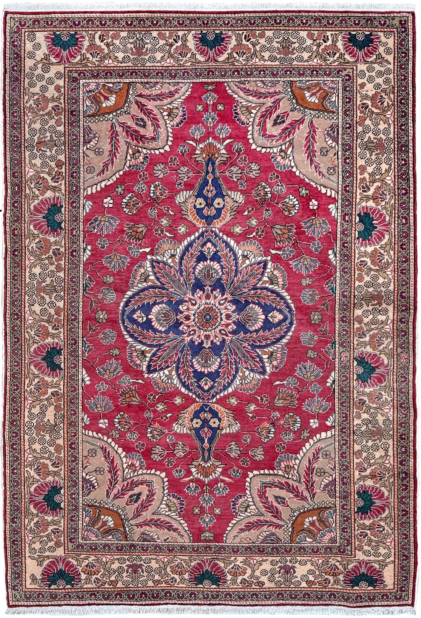 Crimson Red 5x7 Kayseri handmade Turkish wool rug from the best rug shop in the San Francisco Bay Area, Burlingame CA, free shipping available. Perfect for living rooms, bedrooms, dining rooms, studies, or formal sitting areas