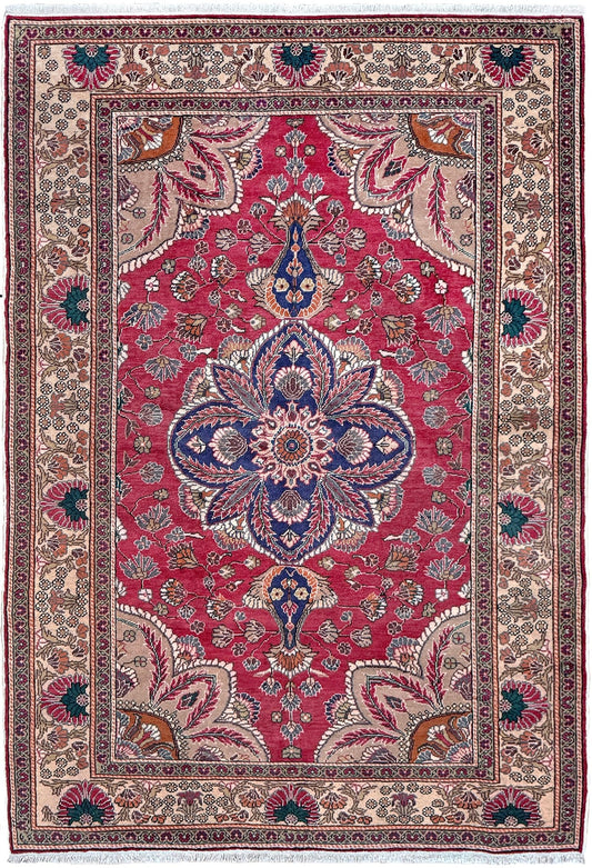 Crimson Red 5x7 Kayseri handmade Turkish wool rug from the best rug shop in the San Francisco Bay Area, Burlingame CA, free shipping available. Perfect for living rooms, bedrooms, dining rooms, studies, or formal sitting areas