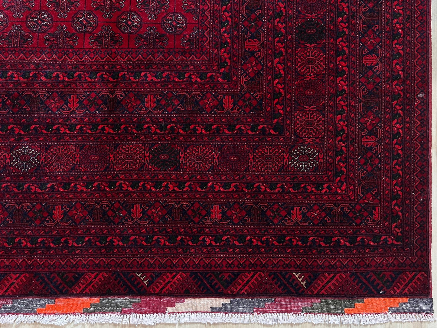 Khoja Roshnai Turkmen Luxury handmade 10x14 large area rug with warm colors, perfect for living room, bedroom, or dining spaces. Available at the best luxury rug shop in the San Francisco Bay Area. Enjoy free shipping on this high-quality, exquisite rug.