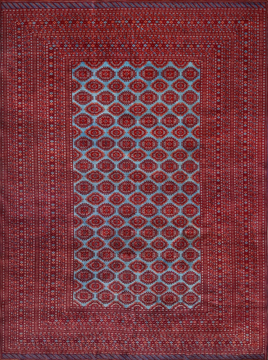 10x14 Blue bukhara turkmen rug. Luxury Handmade rug  shop palo alto. Oriental rug shop san francisco bay area.