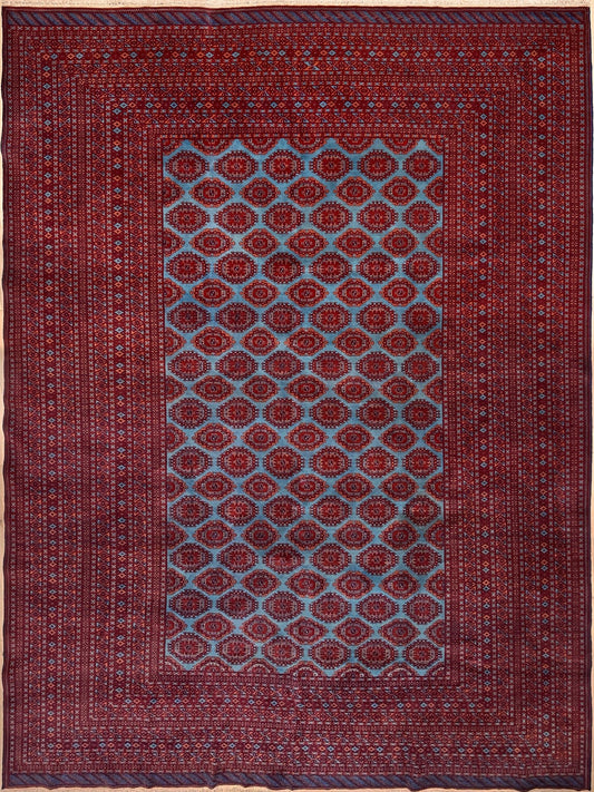 Blue bukhara turkmen rug. Luxury Handmade rug  shop palo alto. Oriental rug shop san francisco bay area.