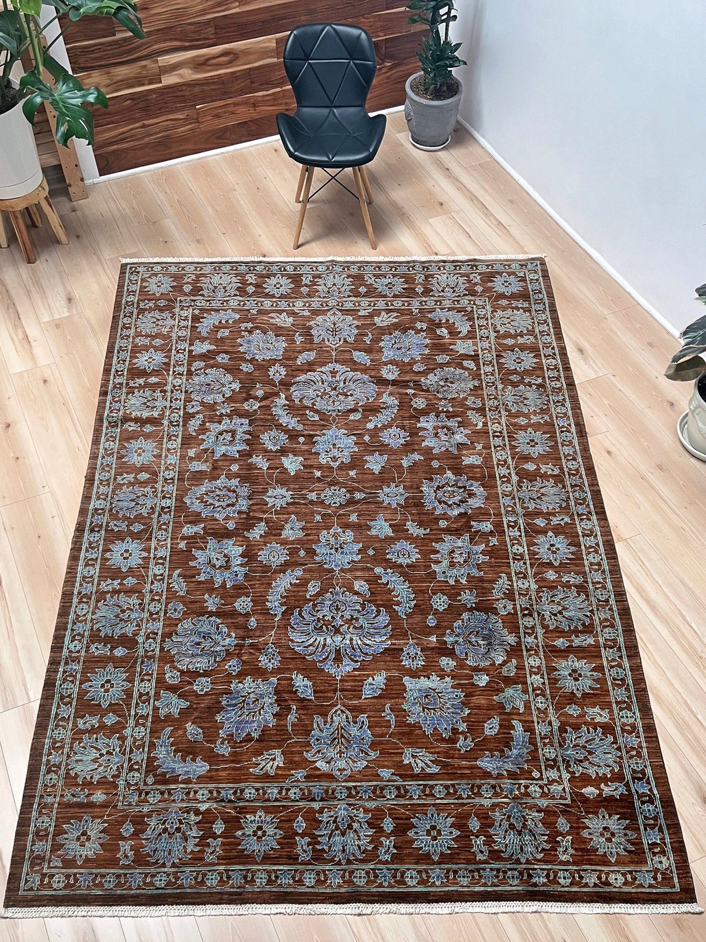 6x9 brown handmade oushak contemporary turkish rug for living room bedroom dining. Oriental rug shop san francisco palo alto.