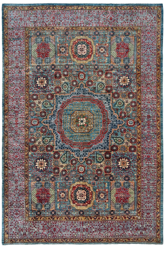 Sultanate Mamluk Luxury Area Rug • Handmade Ghazni Wool Carpet • 7x10 Large Rug for Living Room, Bedroom, Dining. Handmade rug shop san francisco bay area.
