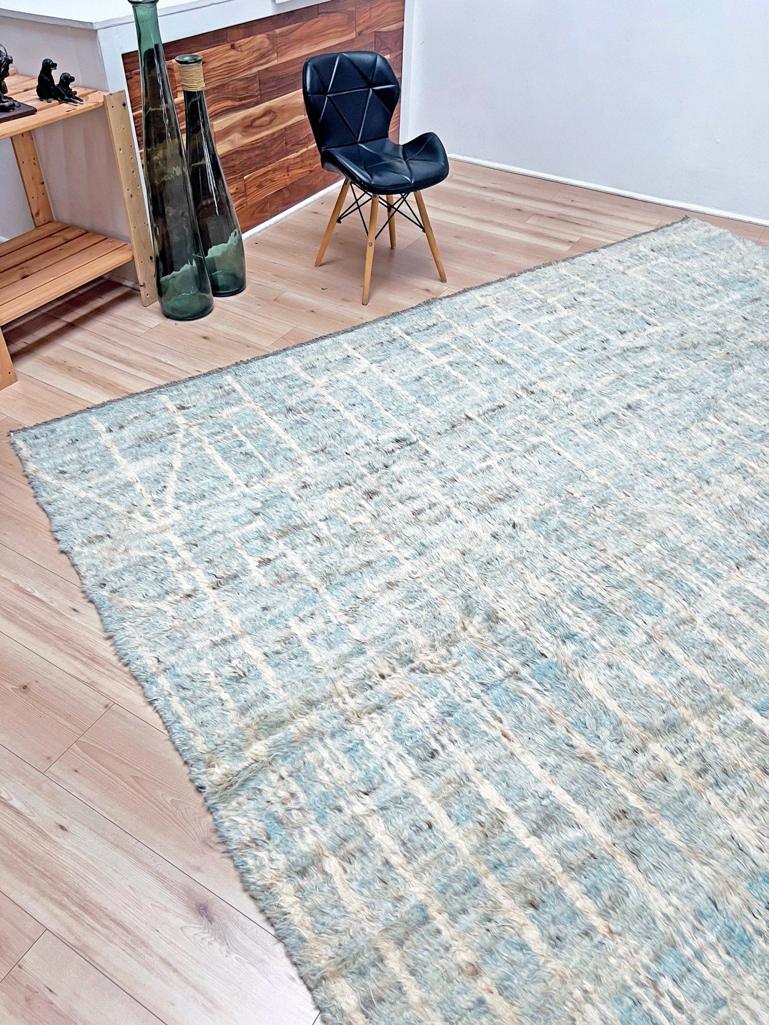 Moroccan Shag minimalist rug wool handmade 10x14 large area rug. Rug shop San Francisco Bay Area. Buy rug online.