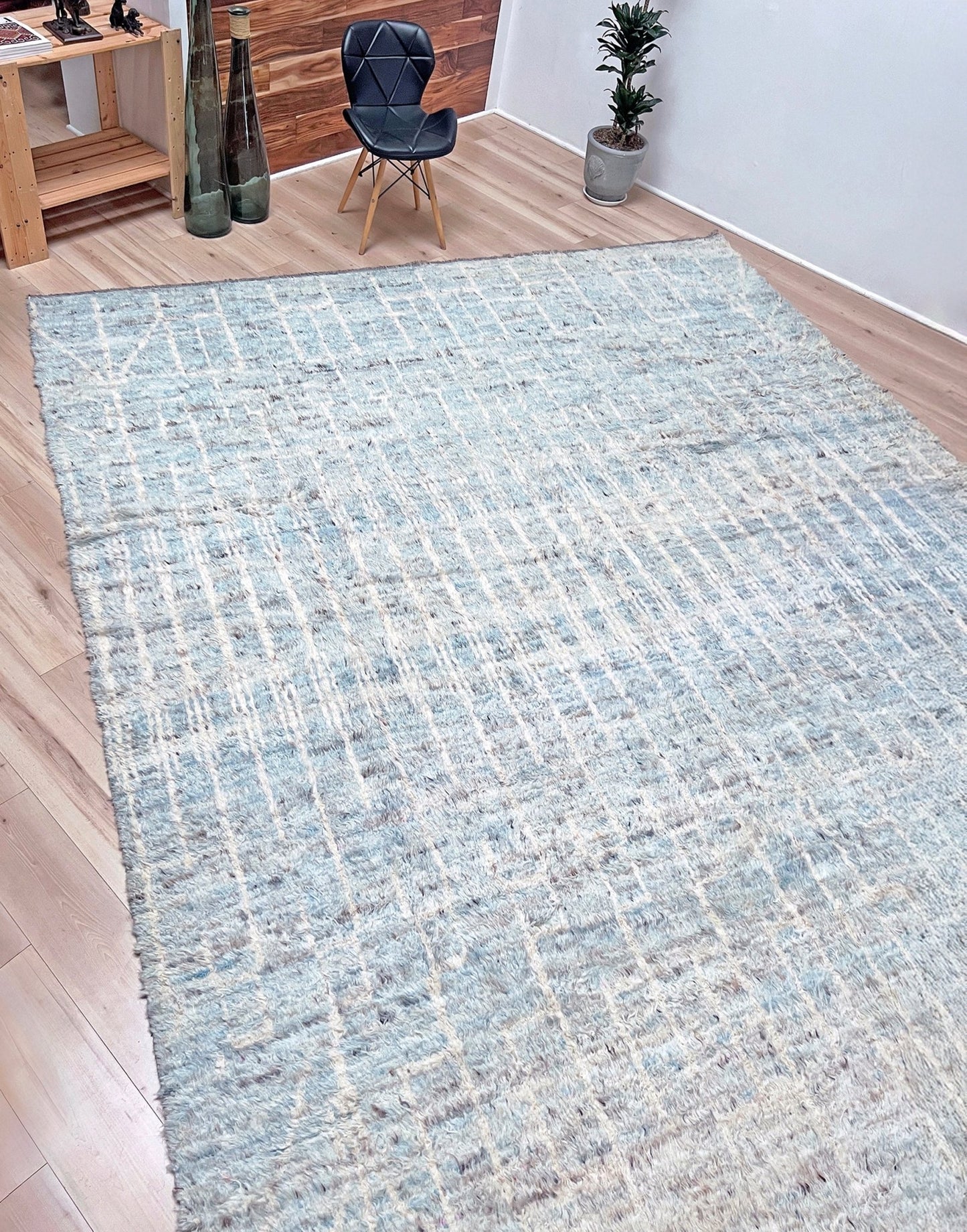 Moroccan Shag minimalist rug wool handmade 10x14 large area rug. Rug shop San Francisco Bay Area. Buy rug online.