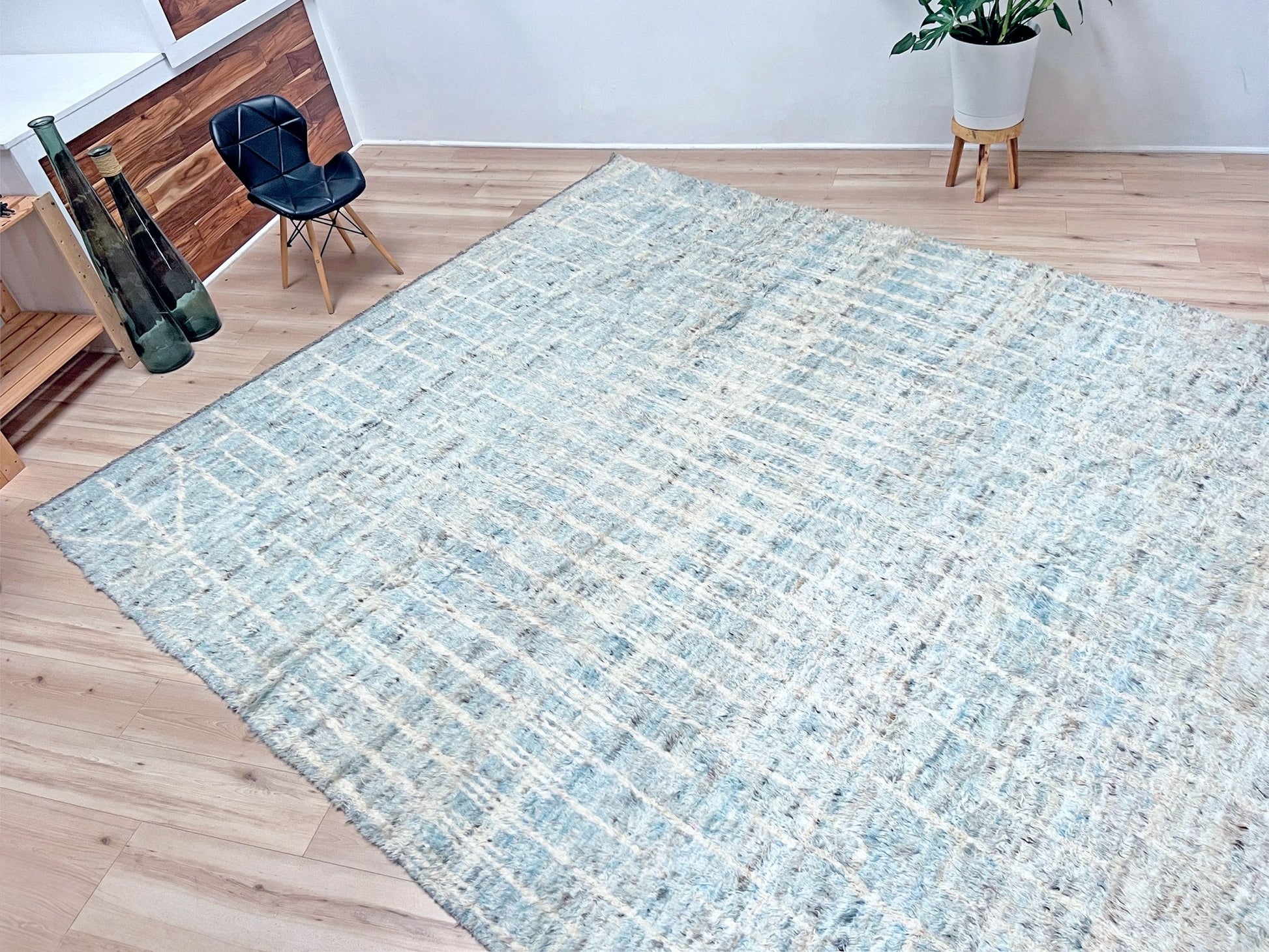 Moroccan Shag minimalist rug wool handmade 10x14 large area rug. Rug shop San Francisco Bay Area. Buy rug online.