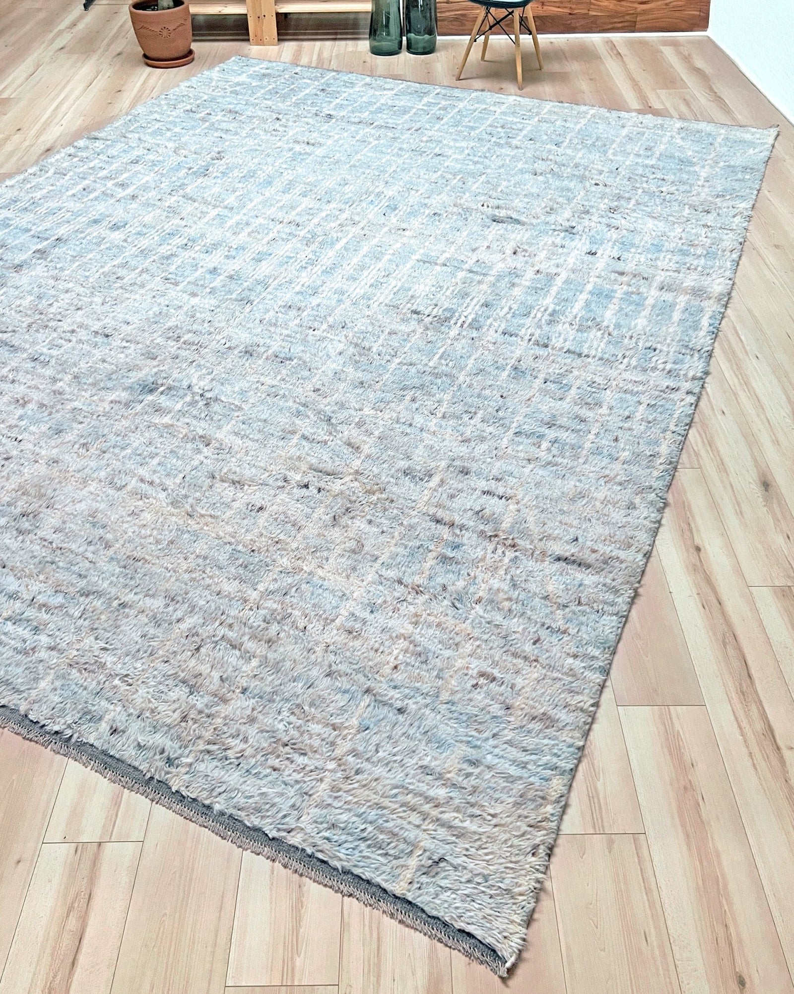 Moroccan Shag minimalist rug wool handmade 10x14 large area rug. Rug shop San Francisco Bay Area. Buy rug online.