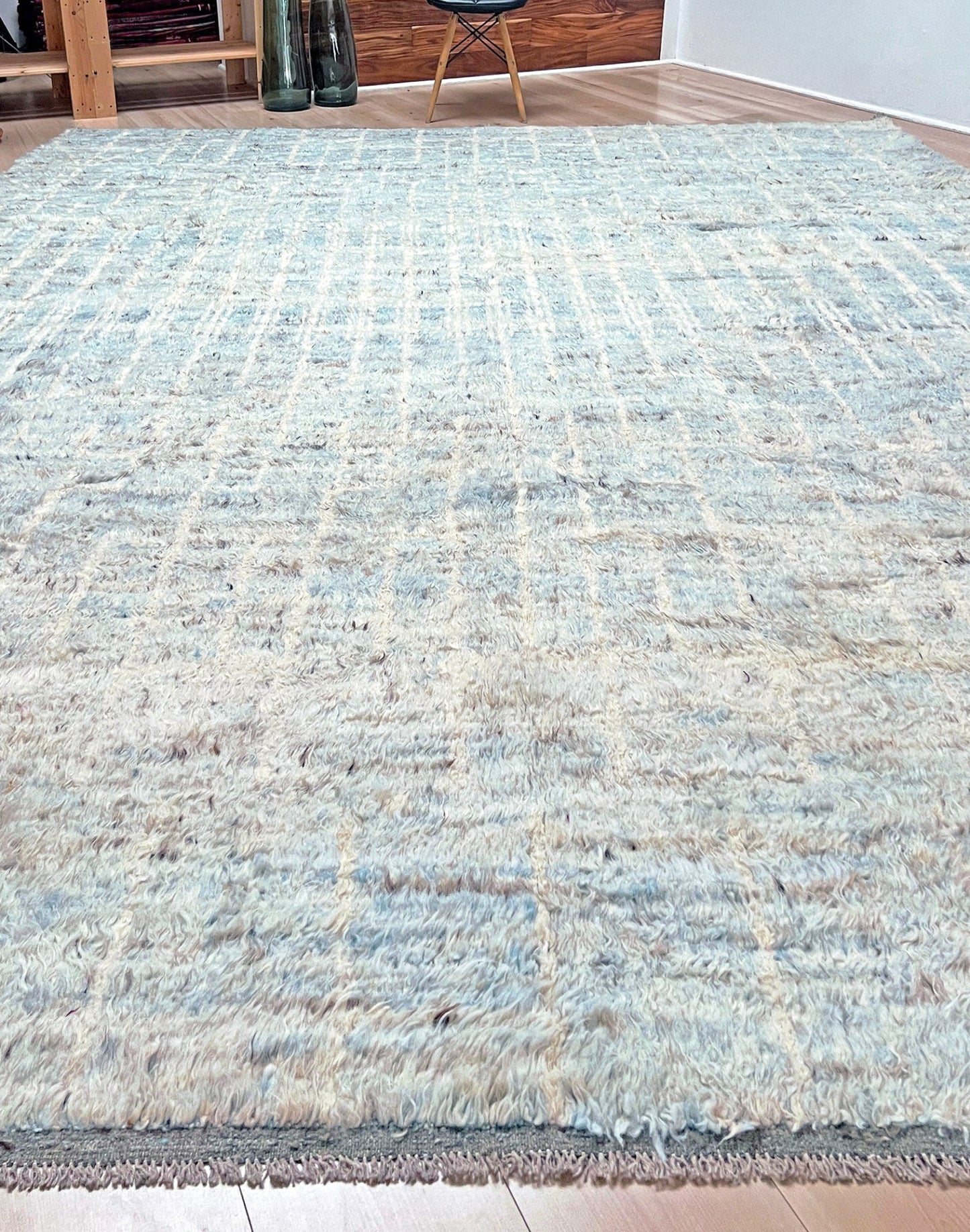 Moroccan Shag minimalist rug wool handmade 10x14 large area rug. Rug shop San Francisco Bay Area. Buy rug online.