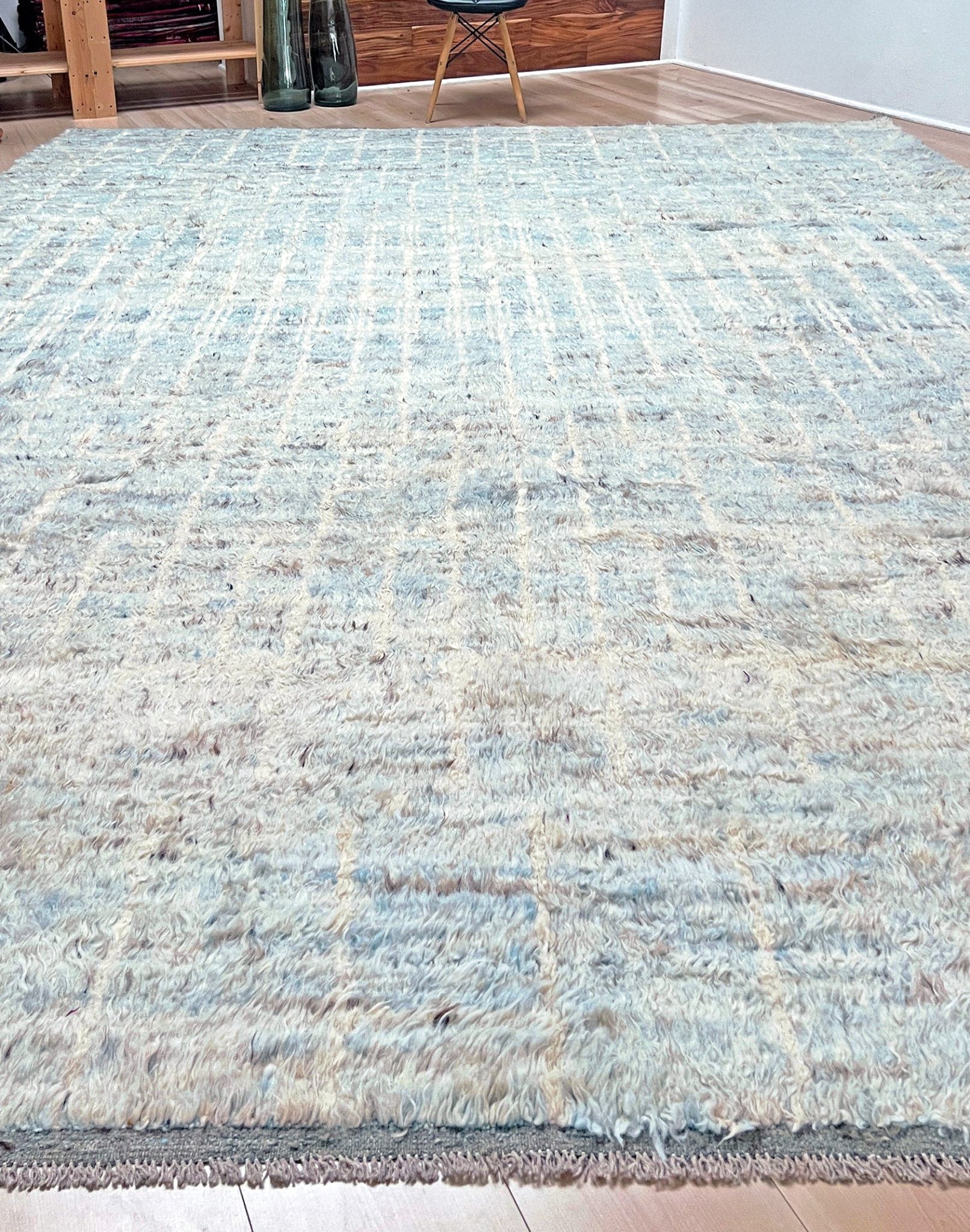 Moroccan Shag minimalist rug wool handmade 10x14 large area rug. Rug shop San Francisco Bay Area. Buy rug online.