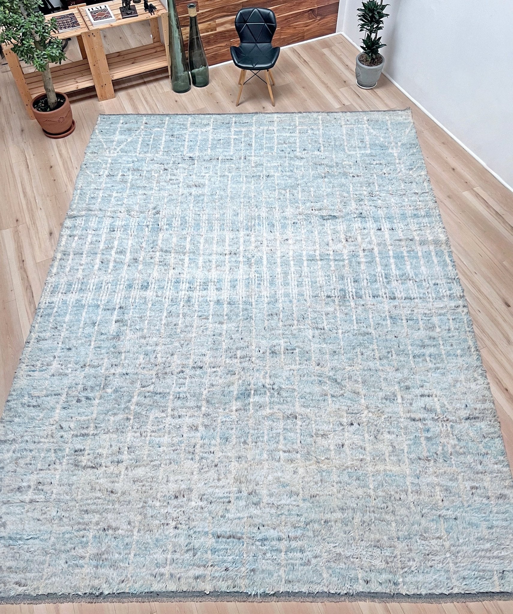 Moroccan Shag minimalist rug wool handmade 10x14 large area rug. Rug shop San Francisco Bay Area. Buy rug online.