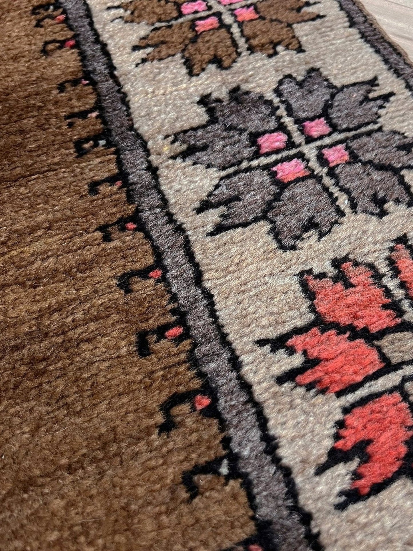 camel brown kars kurdish vintage rug 4x8 rustic handmade anatolian village rug geometric tribal wool rug dated 1981 indigo rugs san francisco bay area