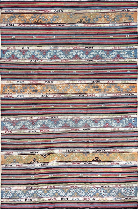 Striped vintage turkish kilim rug shop berkeley palo alto. Handmade wool flatweave rug shop san francisco bay area.