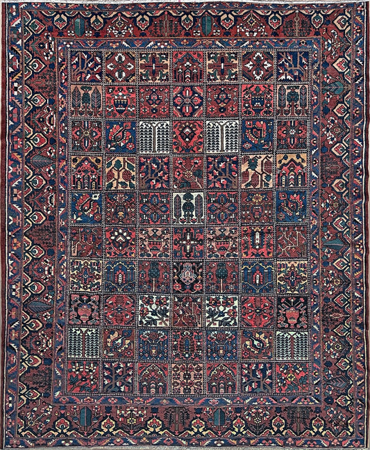 bakhtiari handmade area rug. 10x14 persian rug for living room. Luxury living room rug shop palo alto menlo park. Oriental rug shop san francisco bay area.