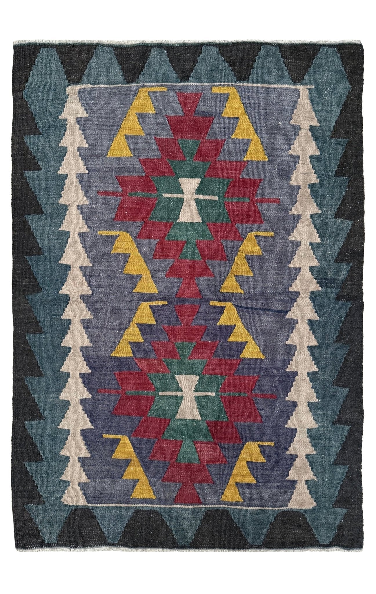 3x4 purple Navajo style tribal vintage turkish kilim wool rug for bedroom nursery kitchen entry tribal flatweave rug  shop san francisco bay area. Handmade wool flatweave rug.