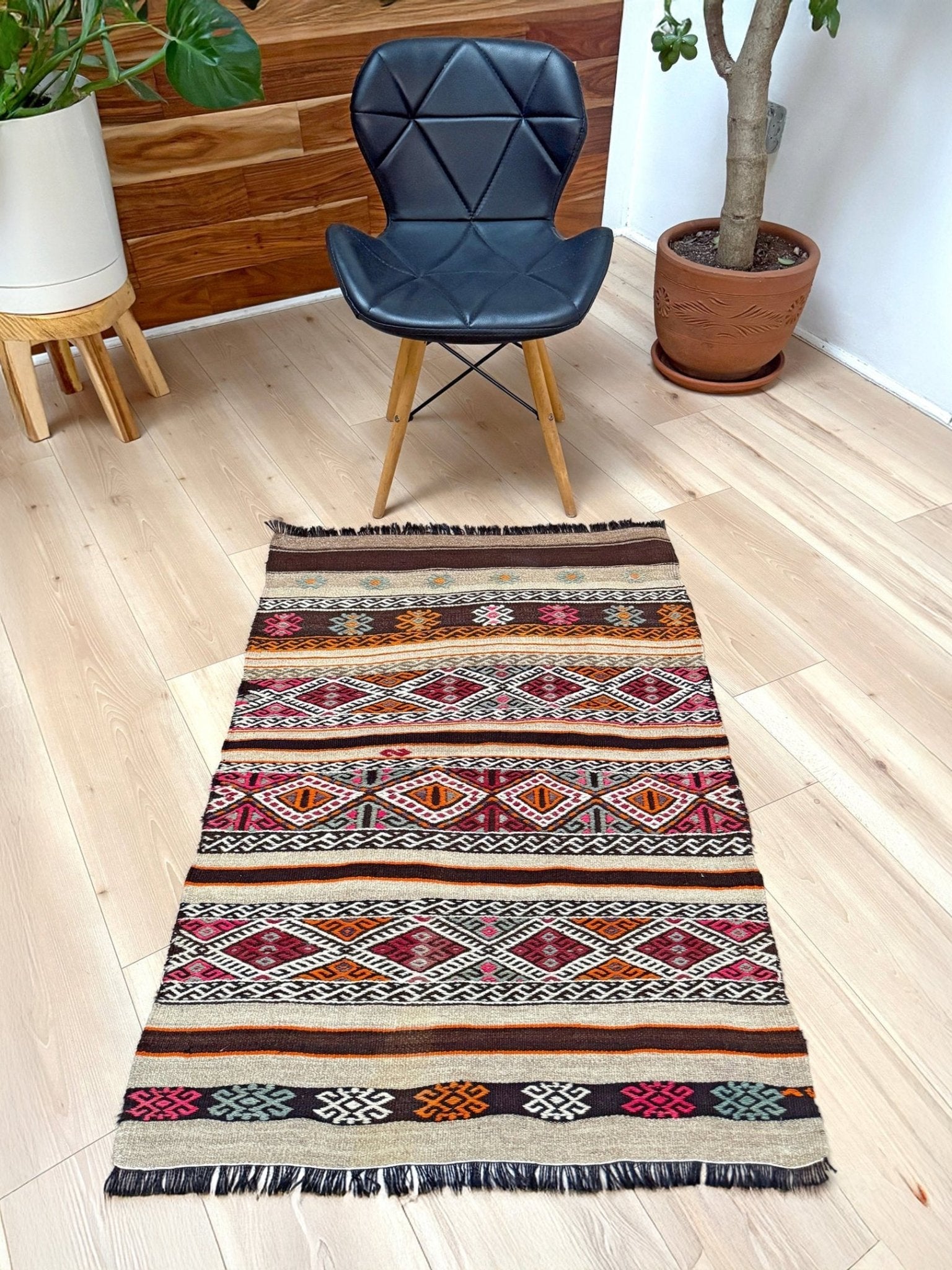 3x5 Kars Cicim Kilim • Vintage Turkish Flatweave Rug 