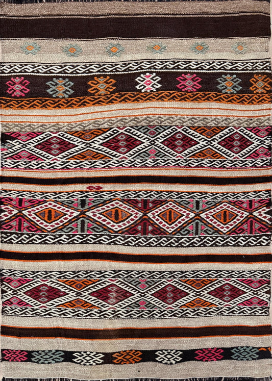 Kars Cicim Kilim • Vintage Turkish Flatweave Rug 