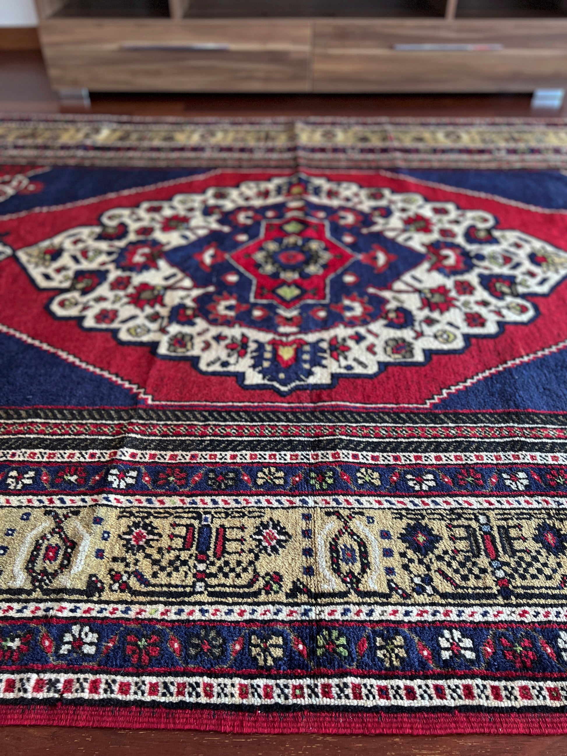 6x10 Blue Vintage Turkish Taspinar Rug Shop San Francisco Bay Area Palo Alto Berkeley. Handmade Wool Area Carpet Rug for Living Room, Dining, Kitchen, Bedroom. Free Shipping