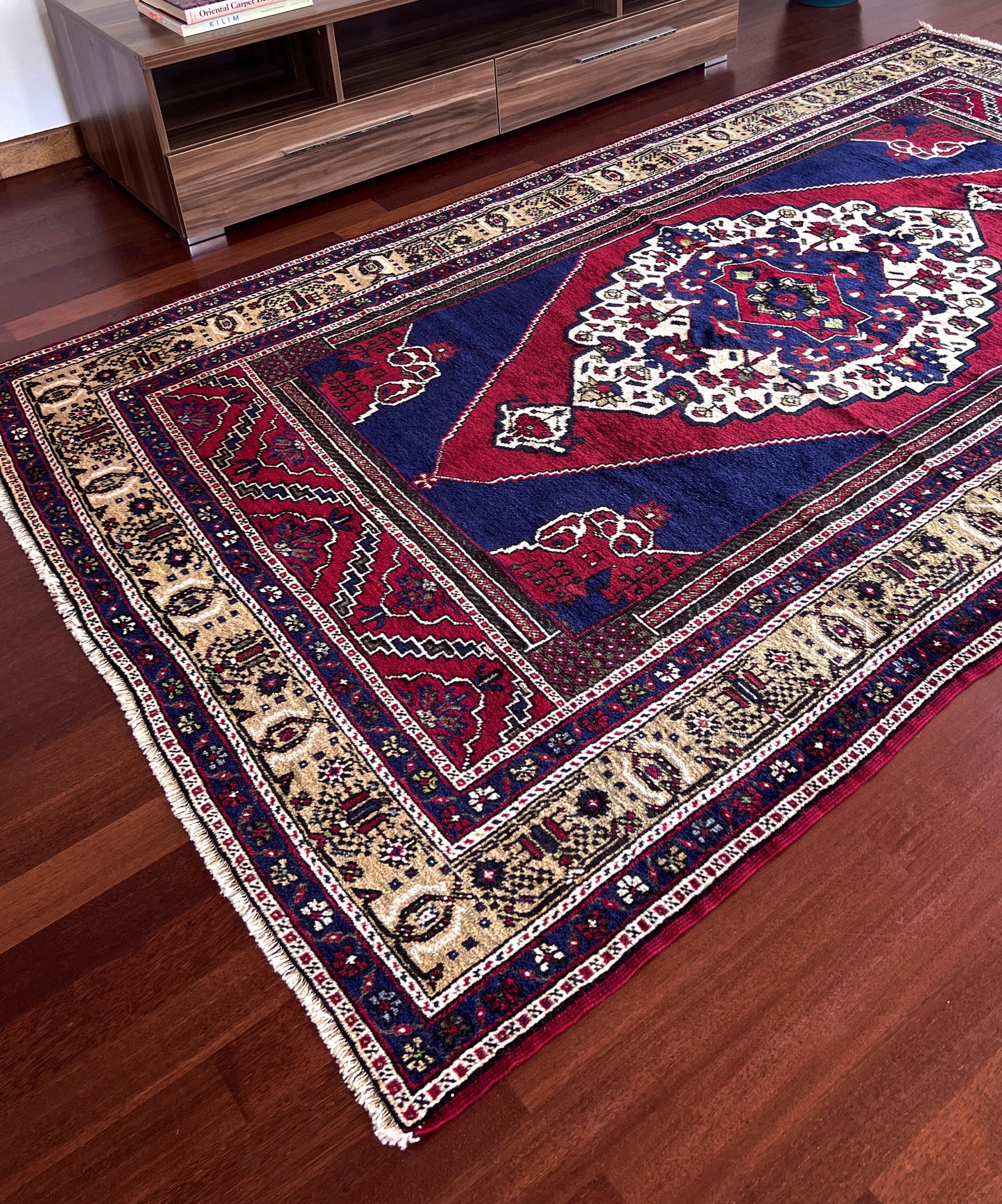 6x10 Blue Vintage Turkish Taspinar Rug Shop San Francisco Bay Area Palo Alto Berkeley. Handmade Wool Area Carpet Rug for Living Room, Dining, Kitchen, Bedroom. Free Shipping