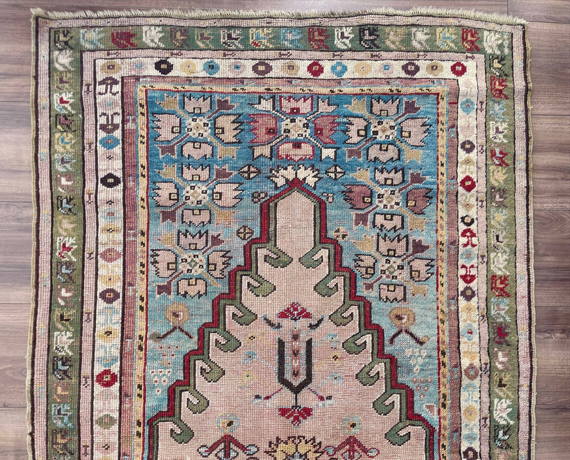 3x5 Kirsehir mucur antique turkish prayer rug wall art shop san francisco bay area. Wall hanging wool antique rug. Oriental rug shop. Buy handmade wool rug