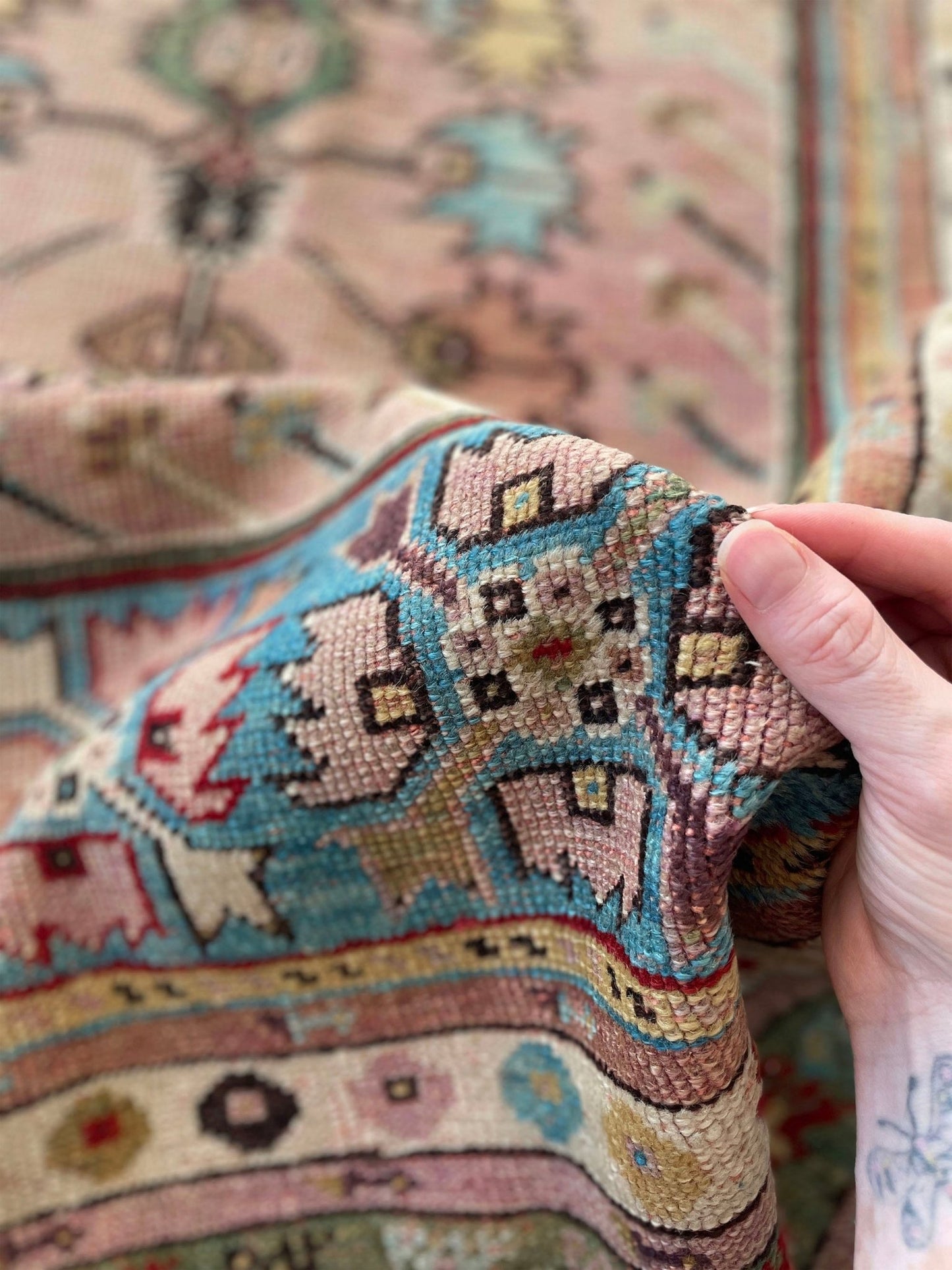 3x5 Kirsehir mucur antique turkish prayer rug wall art shop san francisco bay area. Wall hanging wool antique rug. Oriental rug shop. Buy handmade wool rug