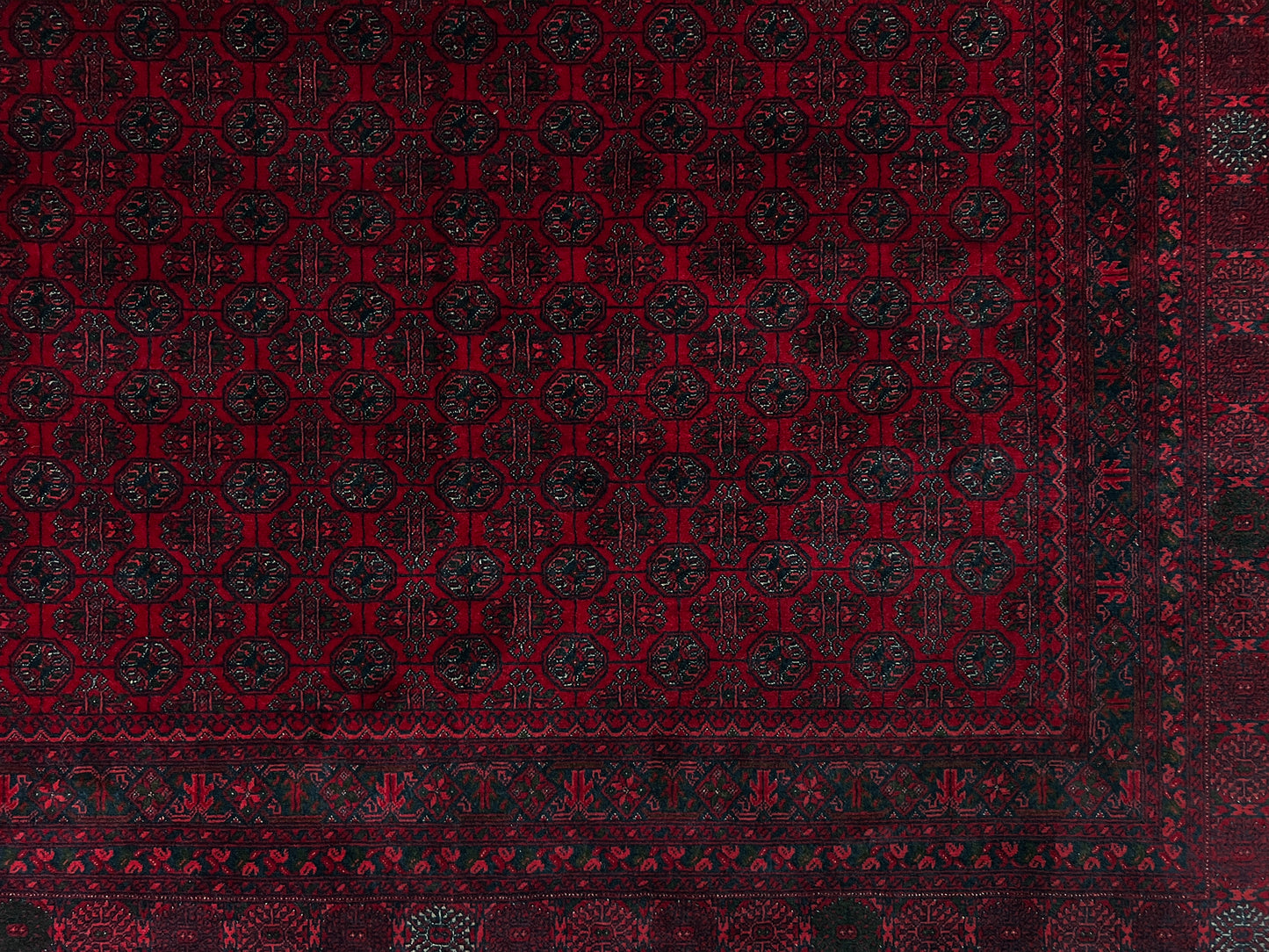 7X9 Khoja Roshnai Crimson red warm colored Turkmen Rug. Handmade Wool Afghan Rug. Oriental rug shop san francisco bay area Menlo Park Palo Alto