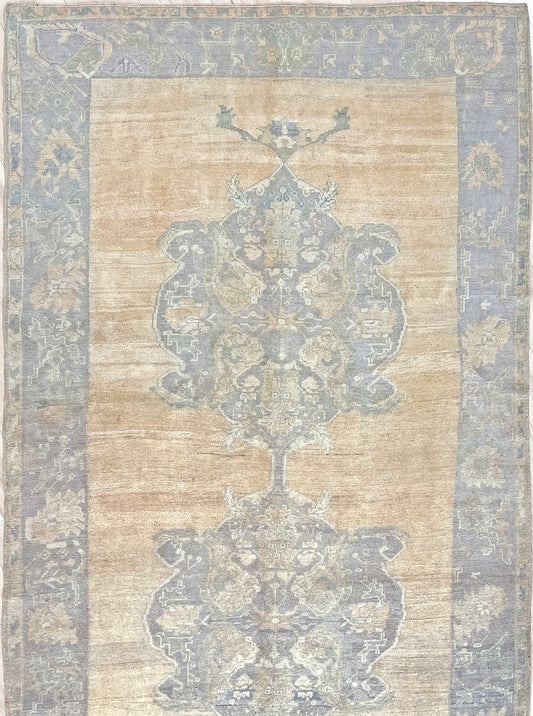 Oushak Turkish • Handmade Muted Transitional Wide Runner Rug (5'6"x12'1")