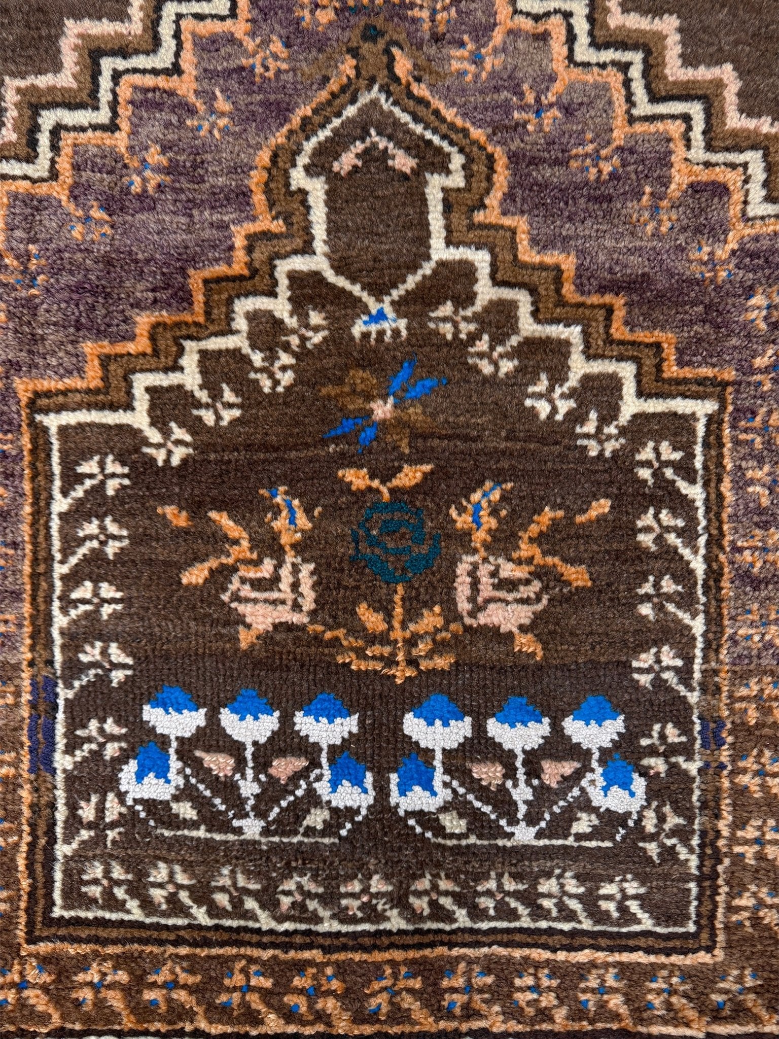 3x4 Kars Wool vintage turkish mini rug. Handmade turkish rug shop san francisco bay area. Buy handmade wool rug online