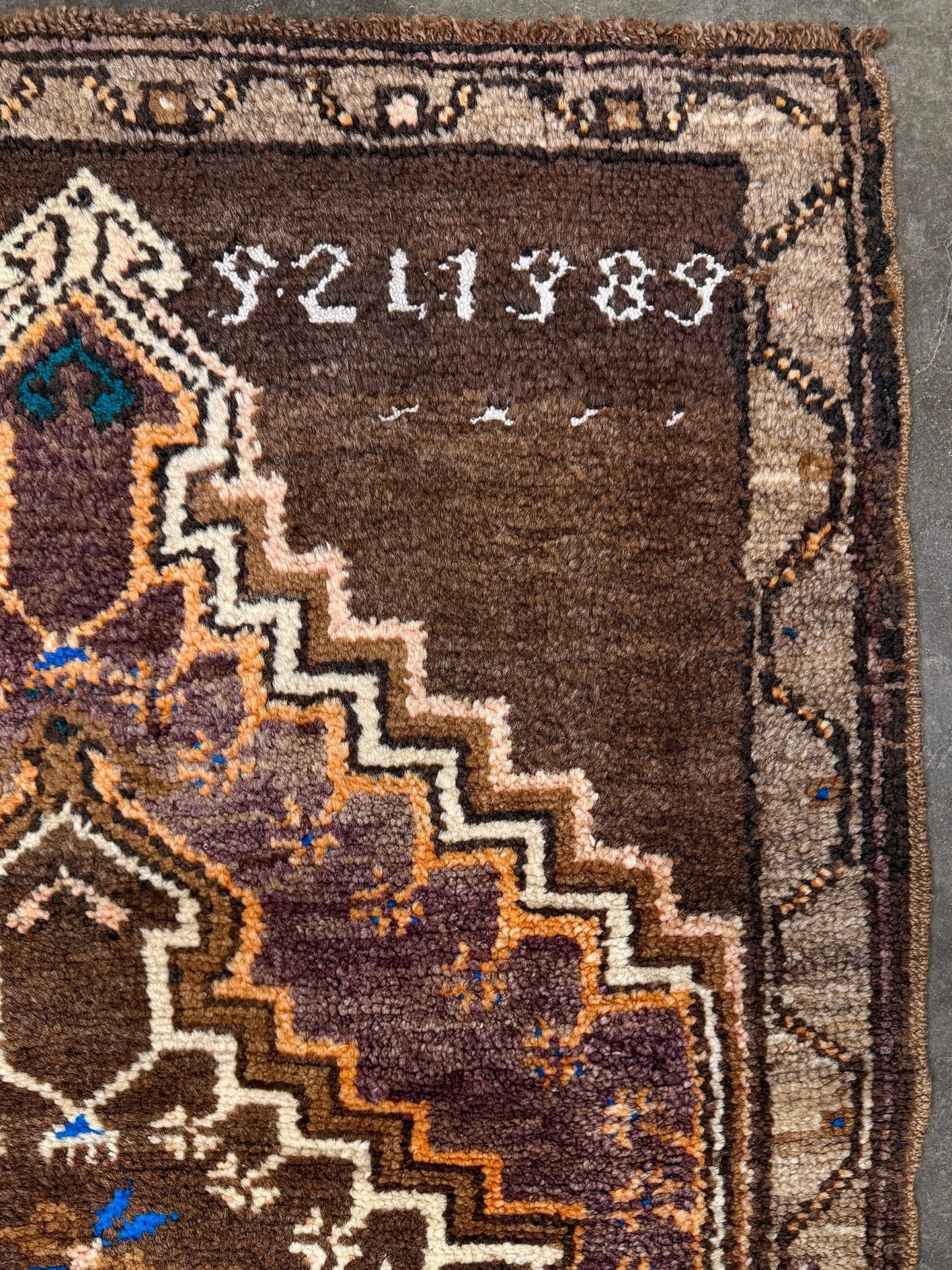 3x4 Kars Wool vintage turkish mini rug. Handmade turkish rug shop san francisco bay area. Buy handmade wool rug online