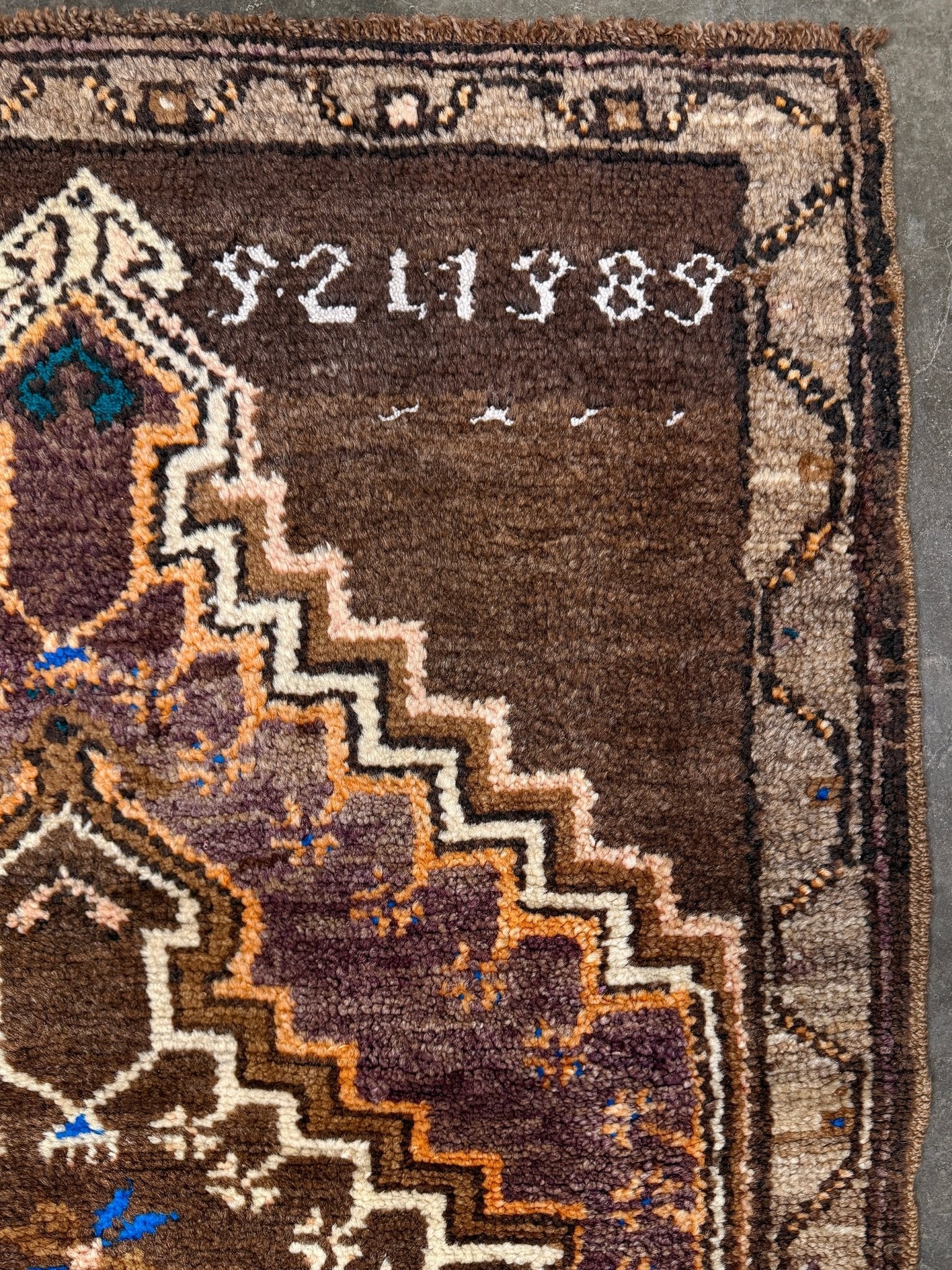 3x4 Kars Wool vintage turkish mini rug. Handmade turkish rug shop san francisco bay area. Buy handmade wool rug online