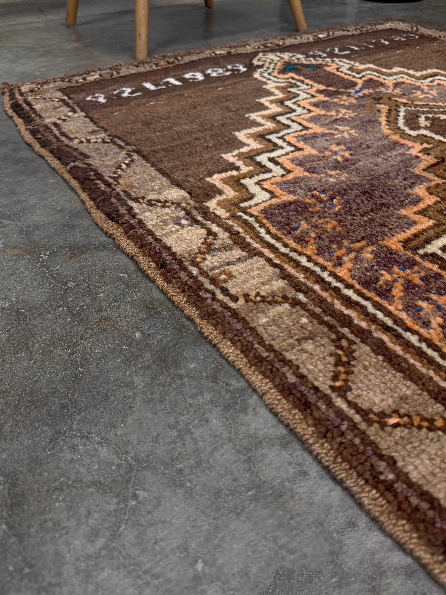 3x4 Kars Wool vintage turkish mini rug. Handmade turkish rug shop san francisco bay area. Buy handmade wool rug online