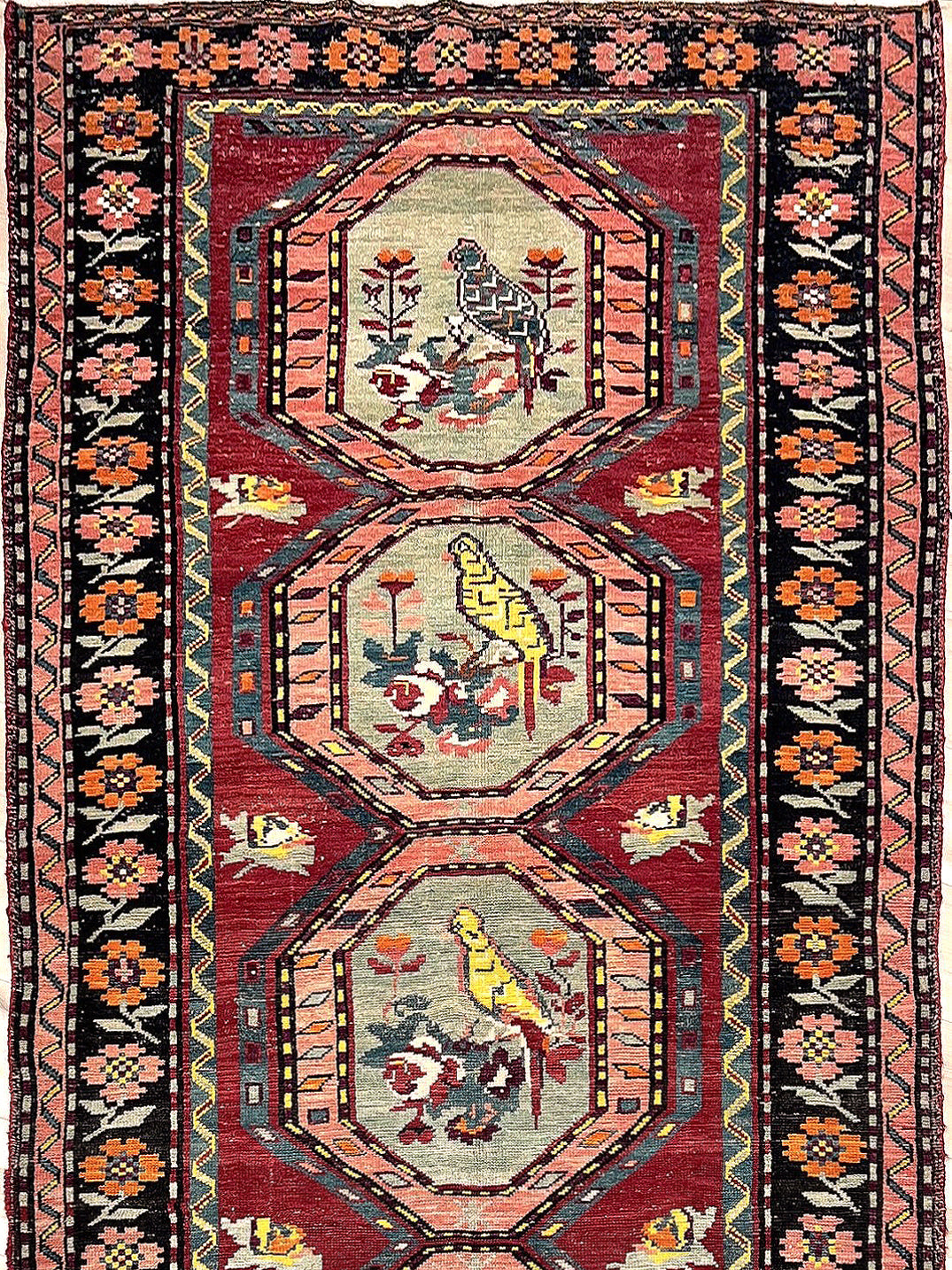 4x9 Semi-antique Derbend Caucasian wide runner Rug for hallway entryway living room, dining, kitchen, bedroom. Oriental Rug Shop San Francisco Bay Area, Portland, Seattle, Berkeley.Free shipping