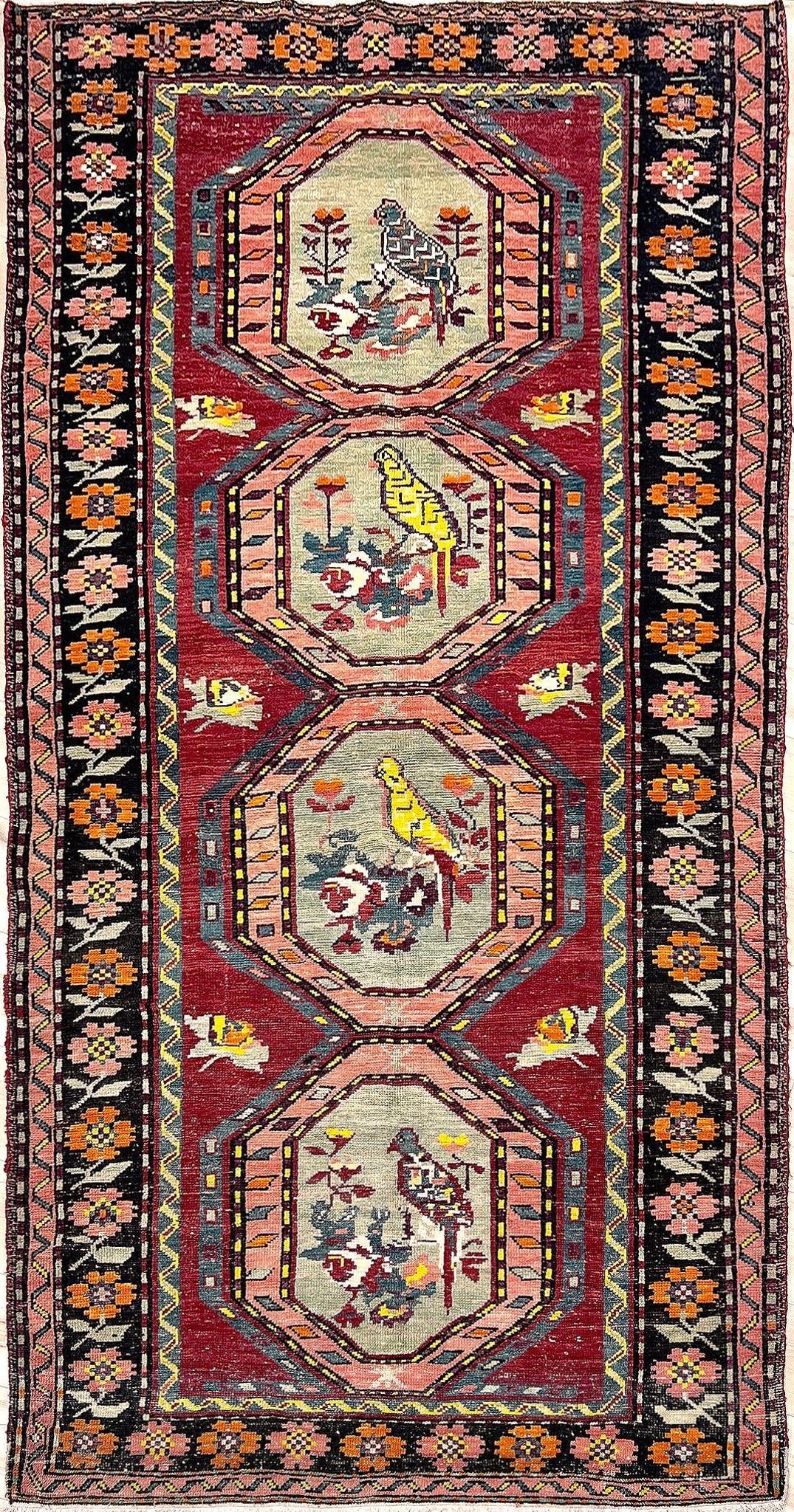 4x9 Semi-antique Derbend Caucasian wide runner Rug for hallway entryway living room, dining, kitchen, bedroom. Oriental Rug Shop San Francisco Bay Area, Portland, Seattle, Berkeley.Free shipping